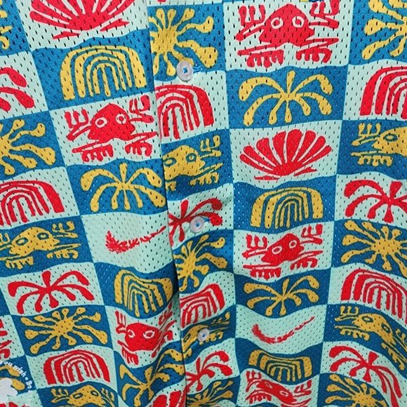 Nike Mesh Hawaiian Resort Camp Shirt Men's Sz M DV0041-446 Dri-Fit Button Up NWT - Picture 2 of 12